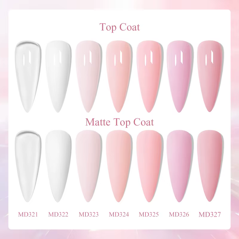MSRUIOO Gel de base caoutchouc nude 8ml 2-en-1 semi-permanent pour nail art style français