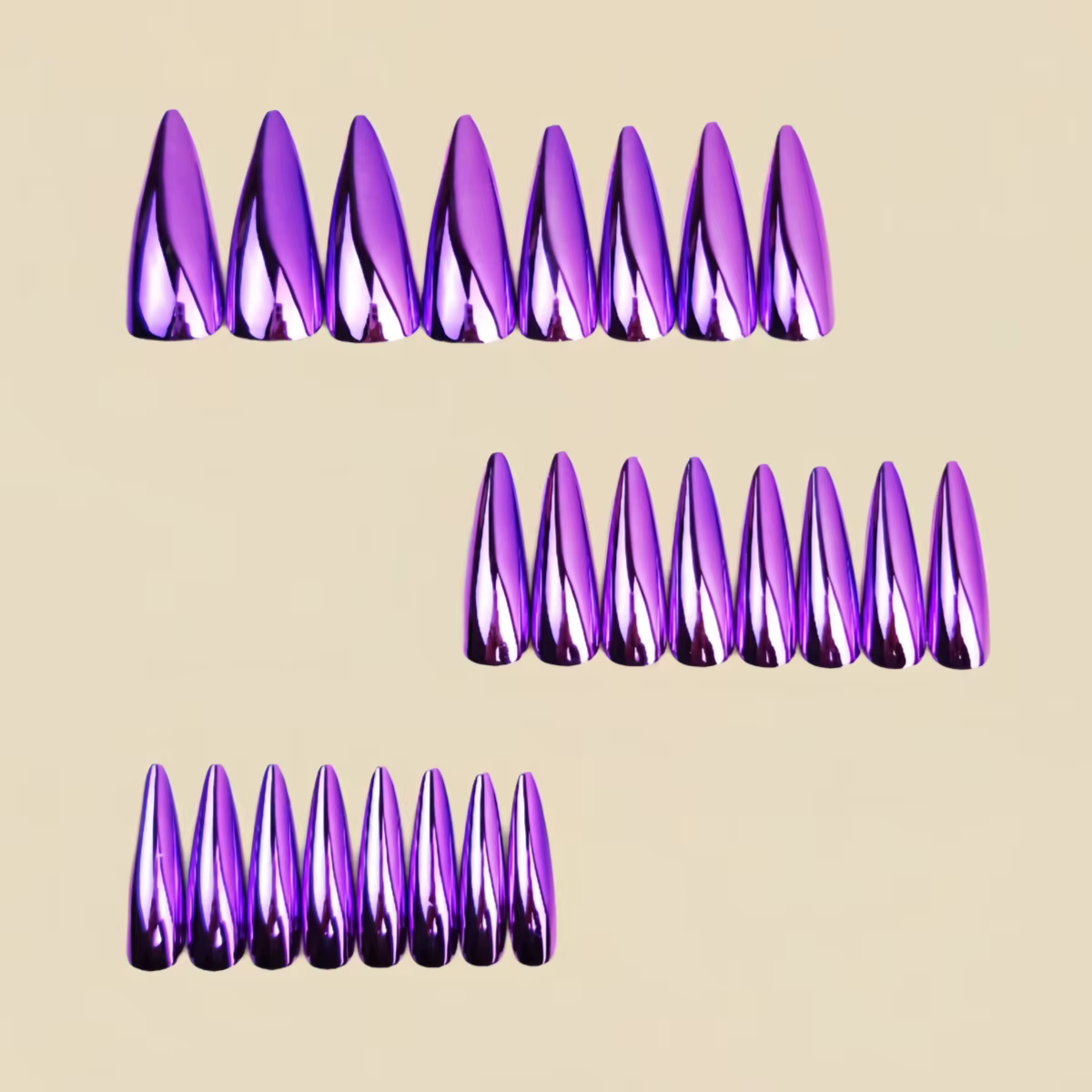 Faux ongles violets tendance pour femmes et filles
