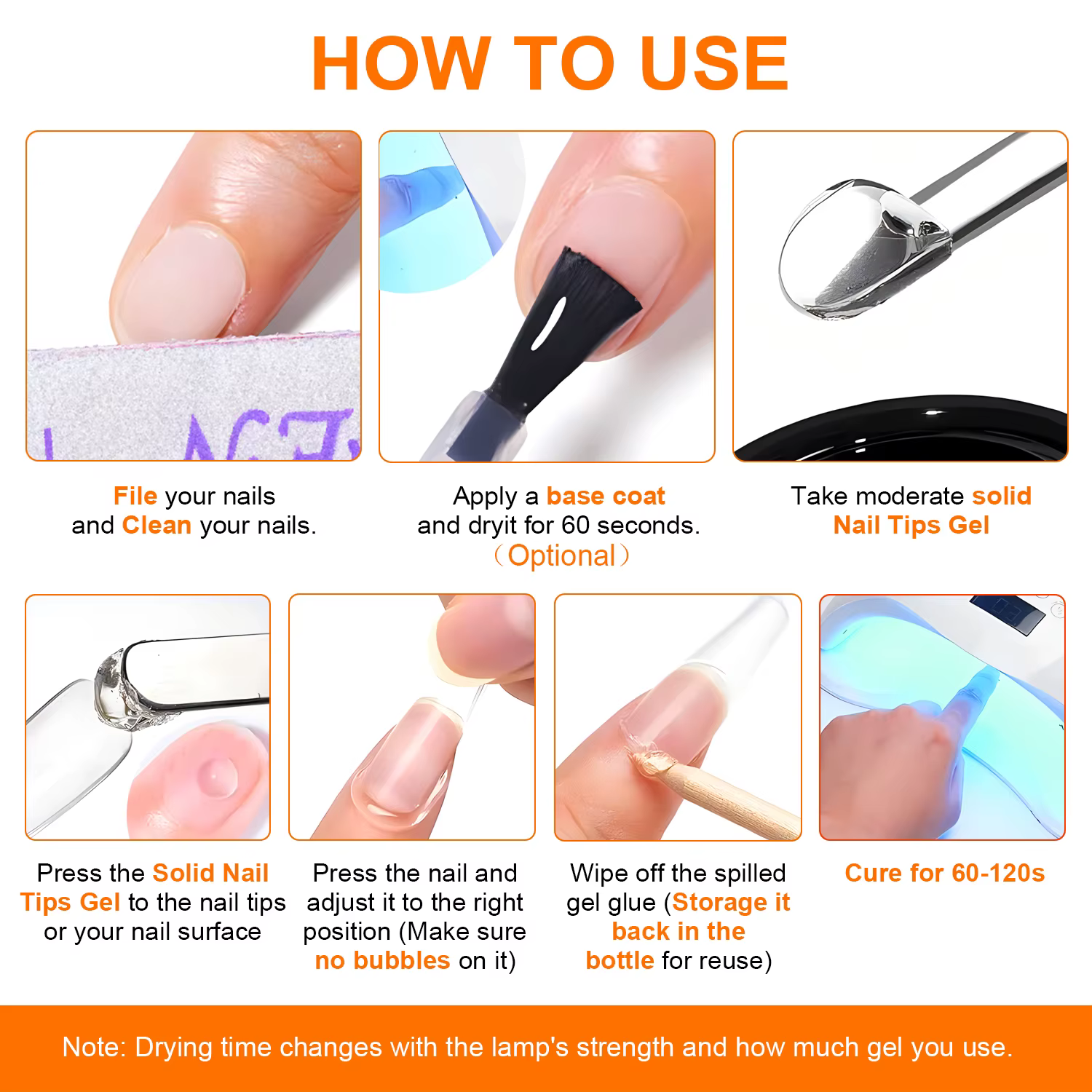TWOING 8g clair solide ongles conseils Gel longue durée forte adhérence UV/LED Gel de construction