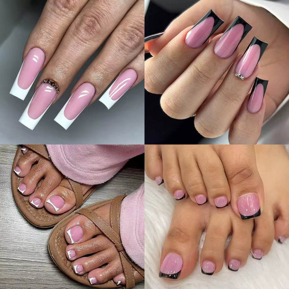 60 pièces/boîte – Faux ongles à presser de haute qualité pour manucure et pédicure – Blanc