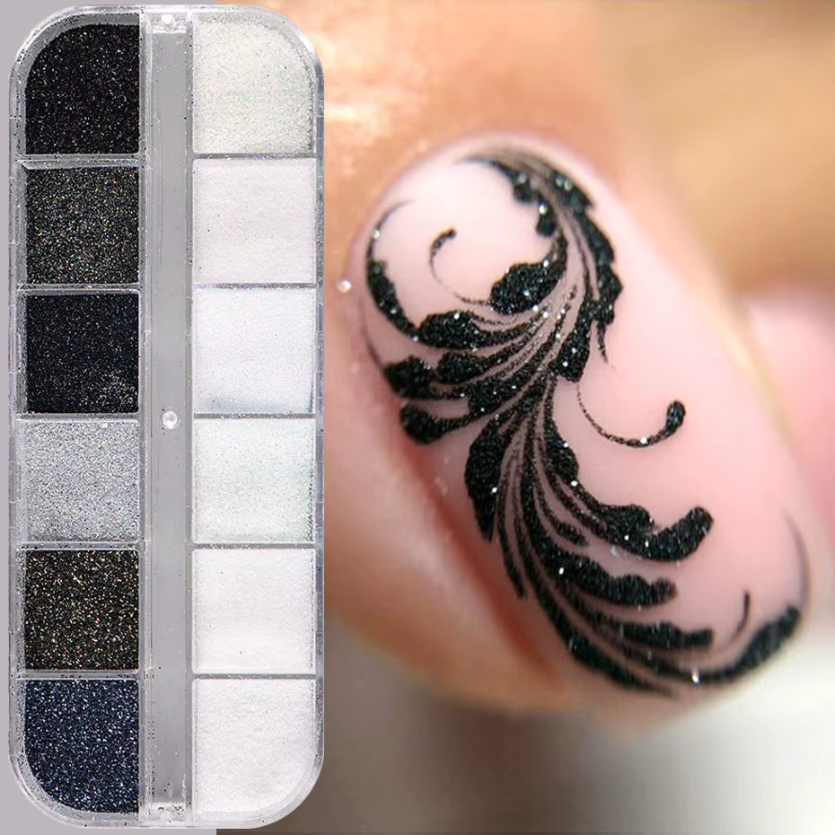 Poudre à paillettes pour ongles