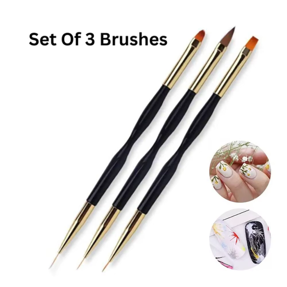 LINMANDA – ensemble de 3 pinceaux pour Nail Art