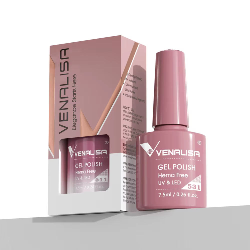 Venalisa HEMA TPO gratuit 7.5ml Transparent gelée Gel vernis à ongles nu rose