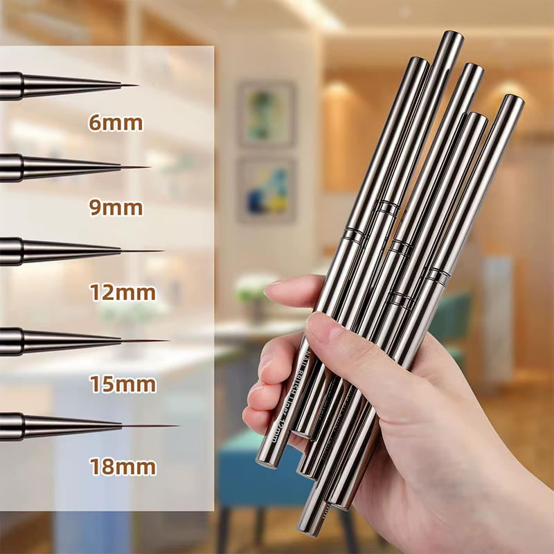 BORN PRETTY brosse à ongles bricolage dessin peinture fleur ligne rayures stylo poignée en métal UV Gel Nail Art brosses outil de manucure