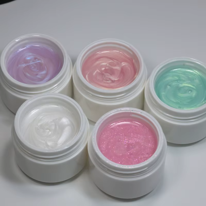 MSHARE 30g Gel de Construction pour Ongles Rose Pailleté