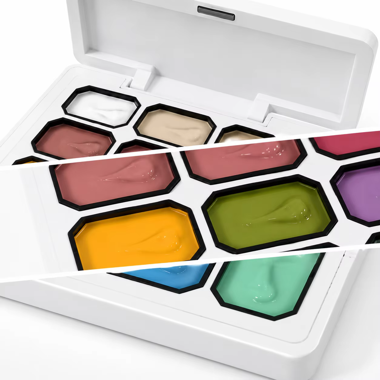 Palette de crème gel pour nail art en 12 couleurs | Peinture gel UV hautement pigmentée pour la décoration des ongles |