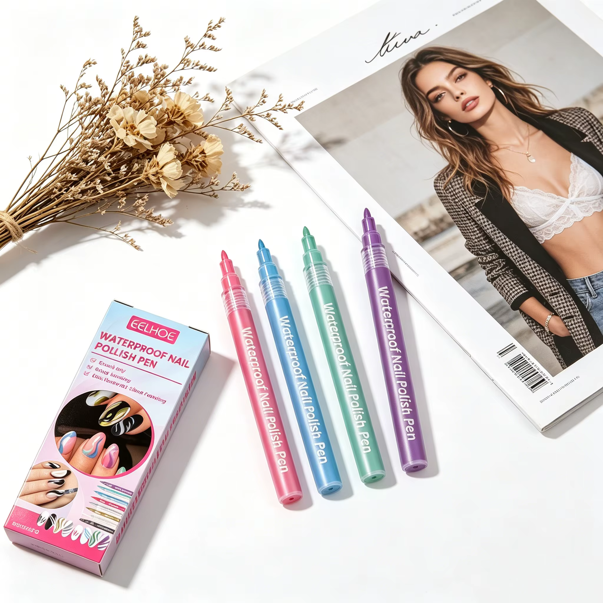 Stylos pour nail art, pour peindre vos ongles, faciles à appliquer, sans lampe, pour enfants, adultes, festivals, fêtes, crayons pour nail art pour femmes et hommes