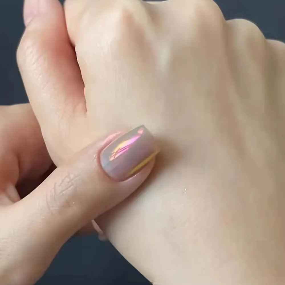 1 boîte 0.2g Champagne or Chrome poudre à ongles Aurora scintillant surligneur paillettes miroir magique