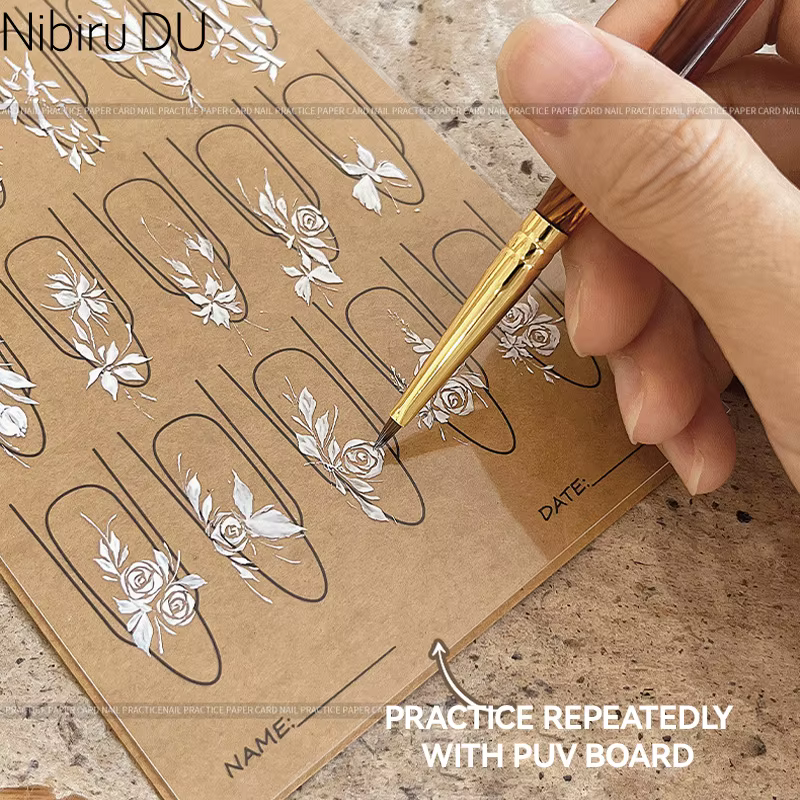 12/8/4 pièces Nail Art pratique papier modèle livre outil de manucure UV Gel vernis Guide dessin peinture