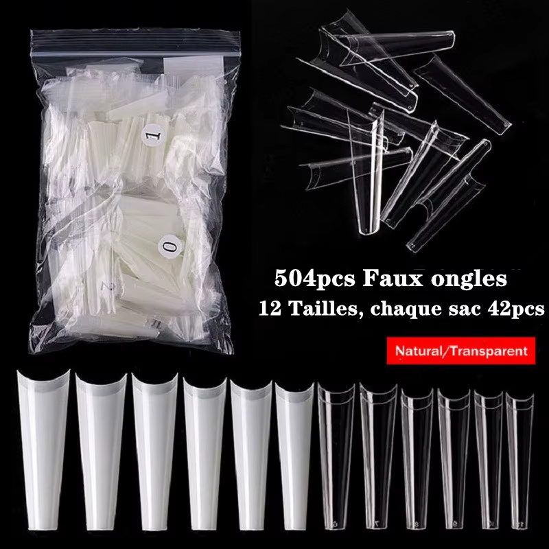 Faux ongles en forme de cercueil français