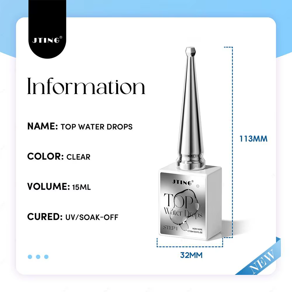 1/2 pièce Nouveau Vernis à Ongles Gel Transparent Effet Goutte d'Eau Été
