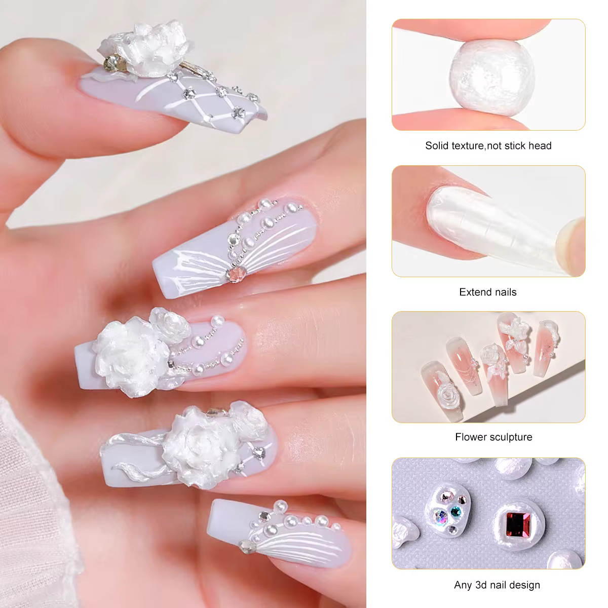 LIMEGIRL 3D perle sculpture ongles Gel