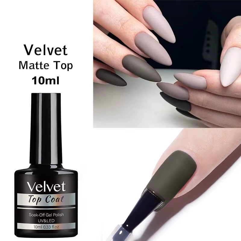 Clou Beaute couche de finition en velours mat vernis Semi-permanent Base en caoutchouc solide sans acide