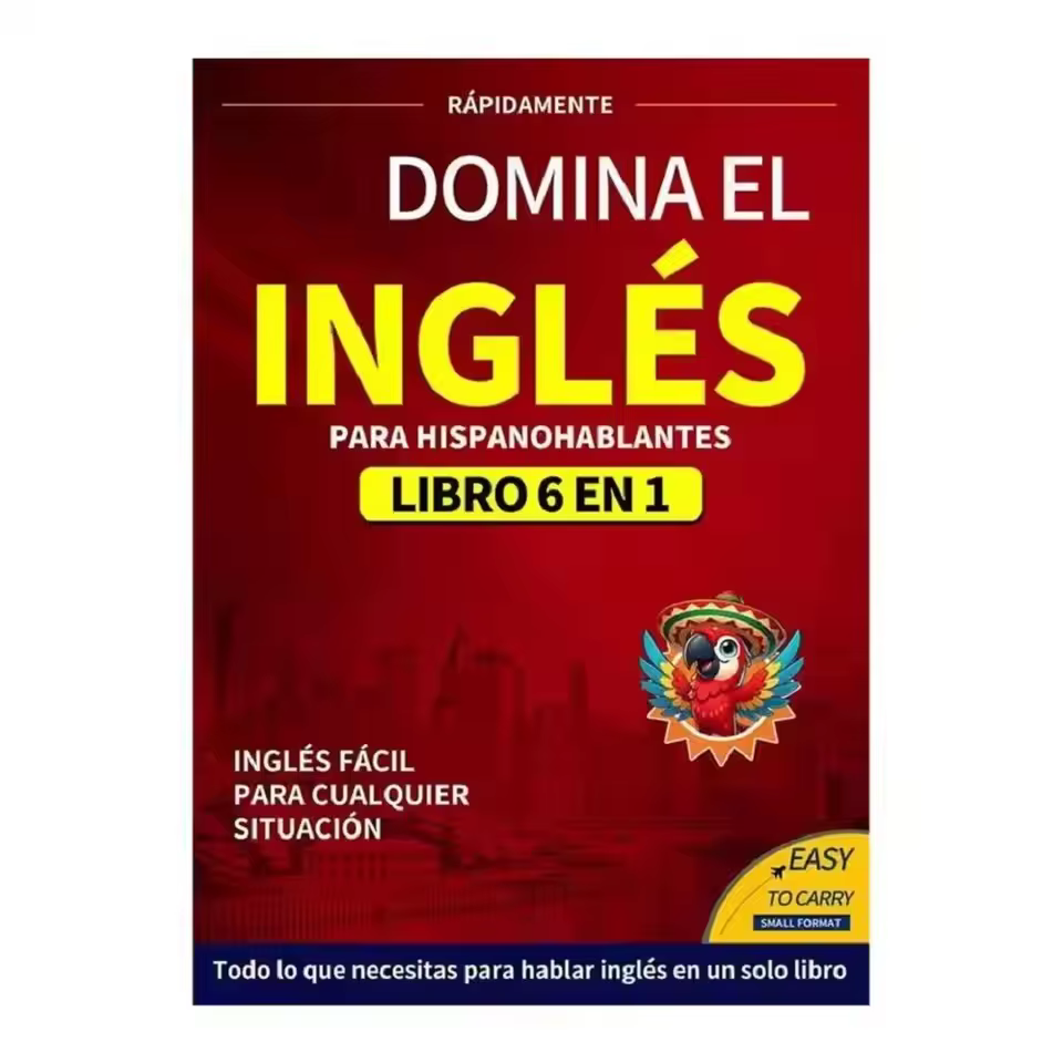 Livres anglais pour débutants, édition espagnole 6 en 1, cahier d'exercices d'apprentissage des langues facile avec dictionnaire pour la lecture, fournitures d'étude