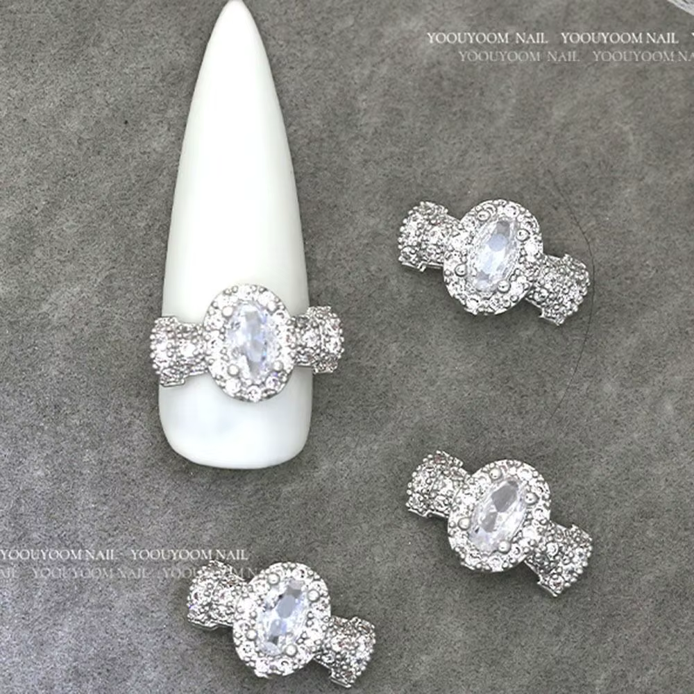 Breloques 3D en argent pour manucure