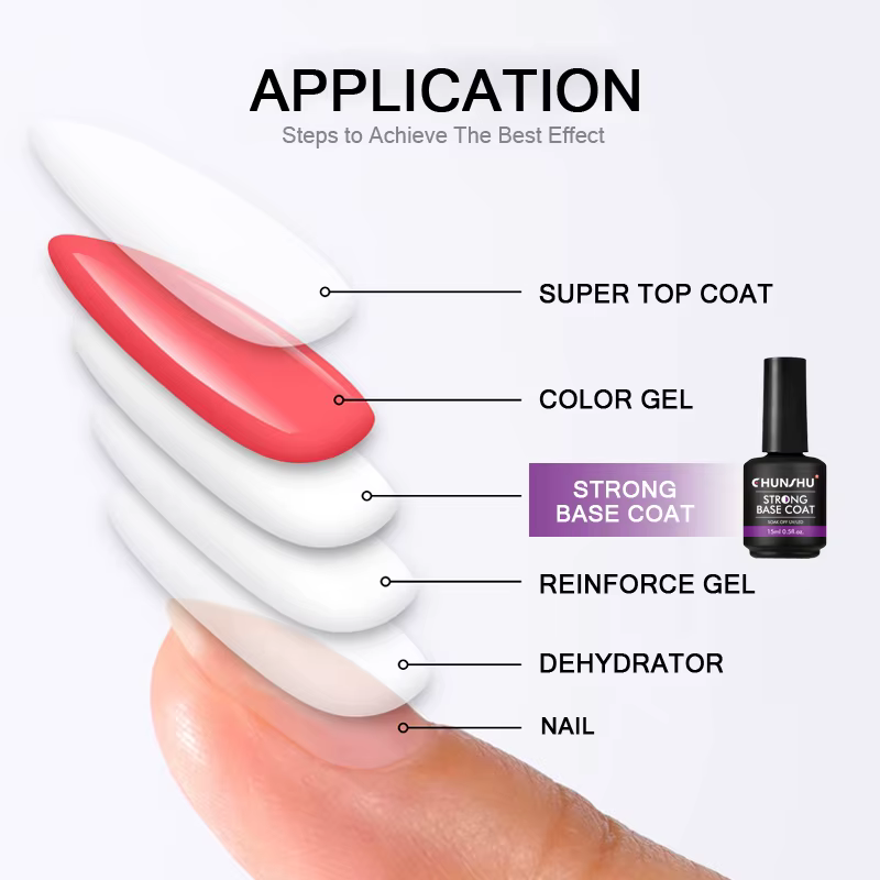 CHUNSHU 15ML couche de Base forte pour manucure hybride Nail Art Gel