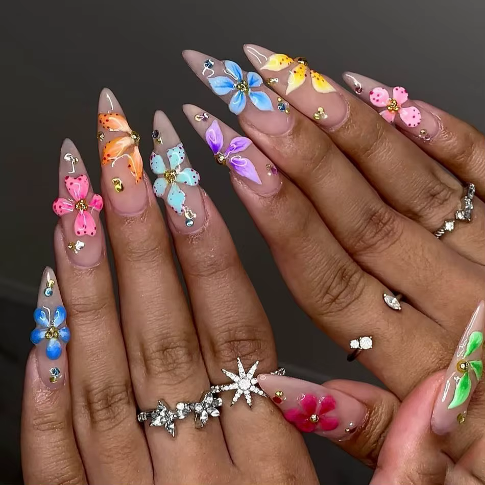 Faux ongles 3D pour femmes et filles