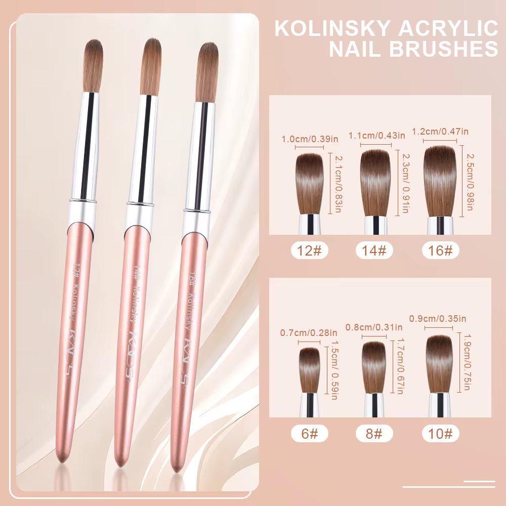 KADS – brosse professionnelle Kolinsky pour ongles