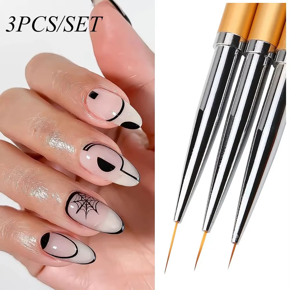 LINMANDA 3 pièces ongles Art Liner pinceaux