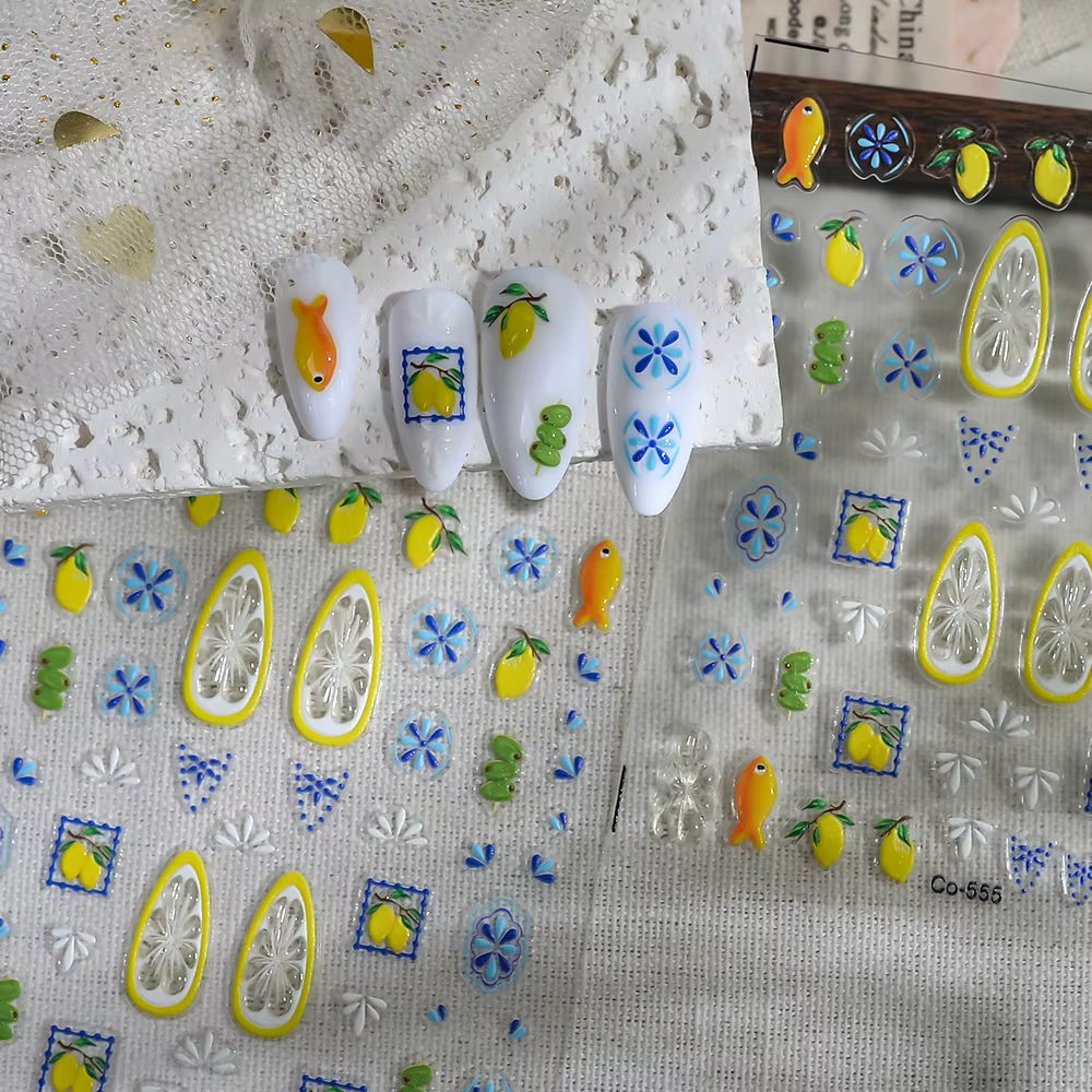 Autocollants pour ongles motif citron