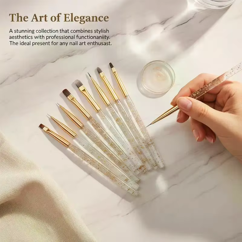 Stylos pour nail art en acrylique compatibles avec le gel UV pour un travail de détail de qualité professionnelle