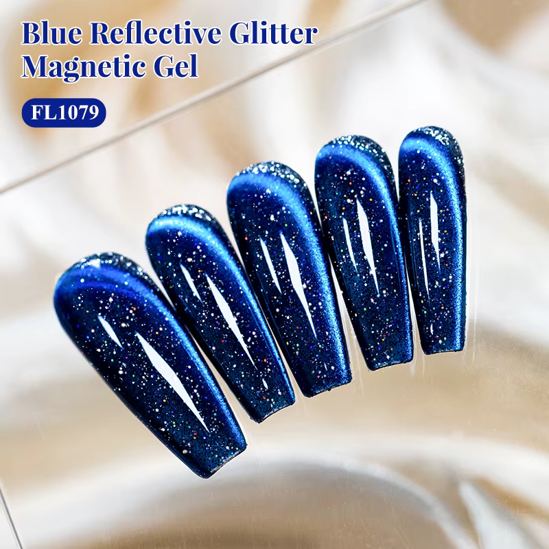 Vernis à ongles gel magnétique effet chat bleu réfléchissant 10ml