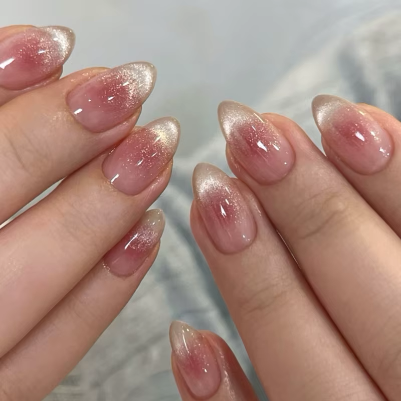 24 pièces français amande presse sur ongles faux