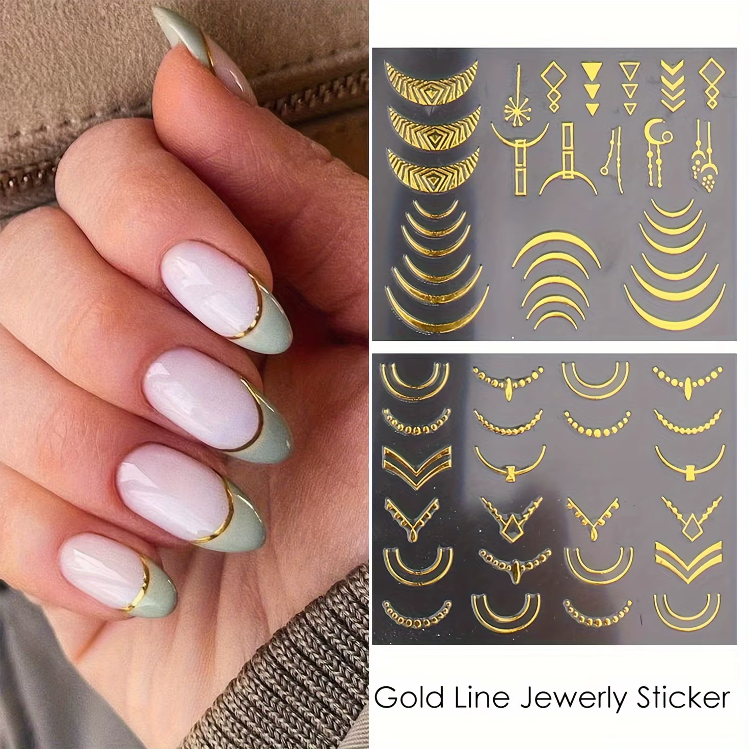 30 feuilles d'autocollants floraux dorés pour Nail Art