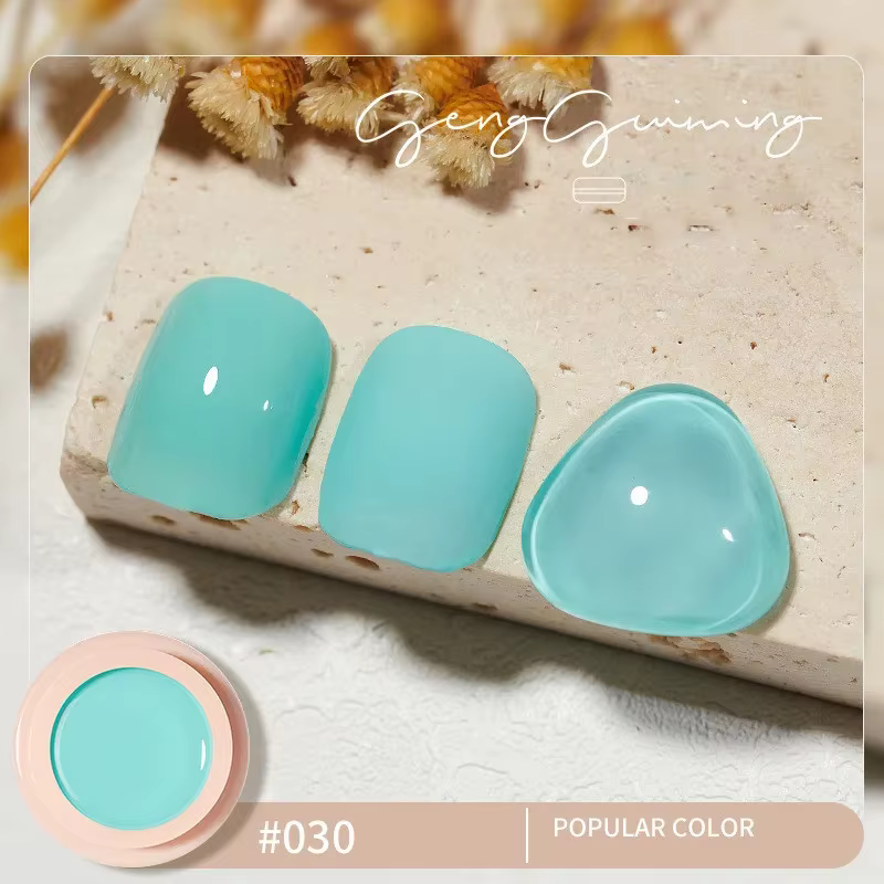 Nu Rose Bleu Vernis à ongles en gel crème solide Gel de peinture crémeux sans boue à couverture complète Soak Off LED