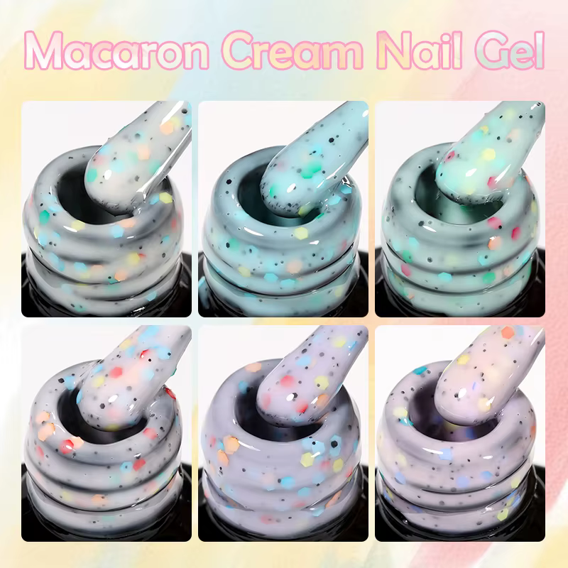 LILYCUTE 7ml Macaron crème ongles Gel paillettes