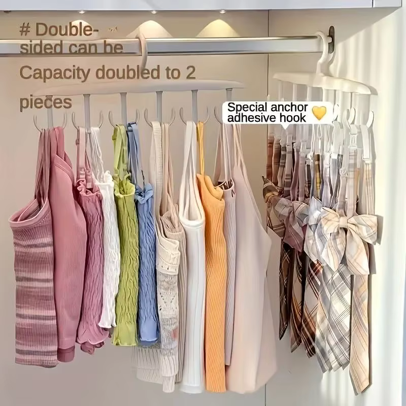 Cintre rotatif à 12 crochets – Organisateur de placard peu encombrant pour cravates, ceintures, sous-vêtements, jupes | Rangement portable pour la maison et le dortoir