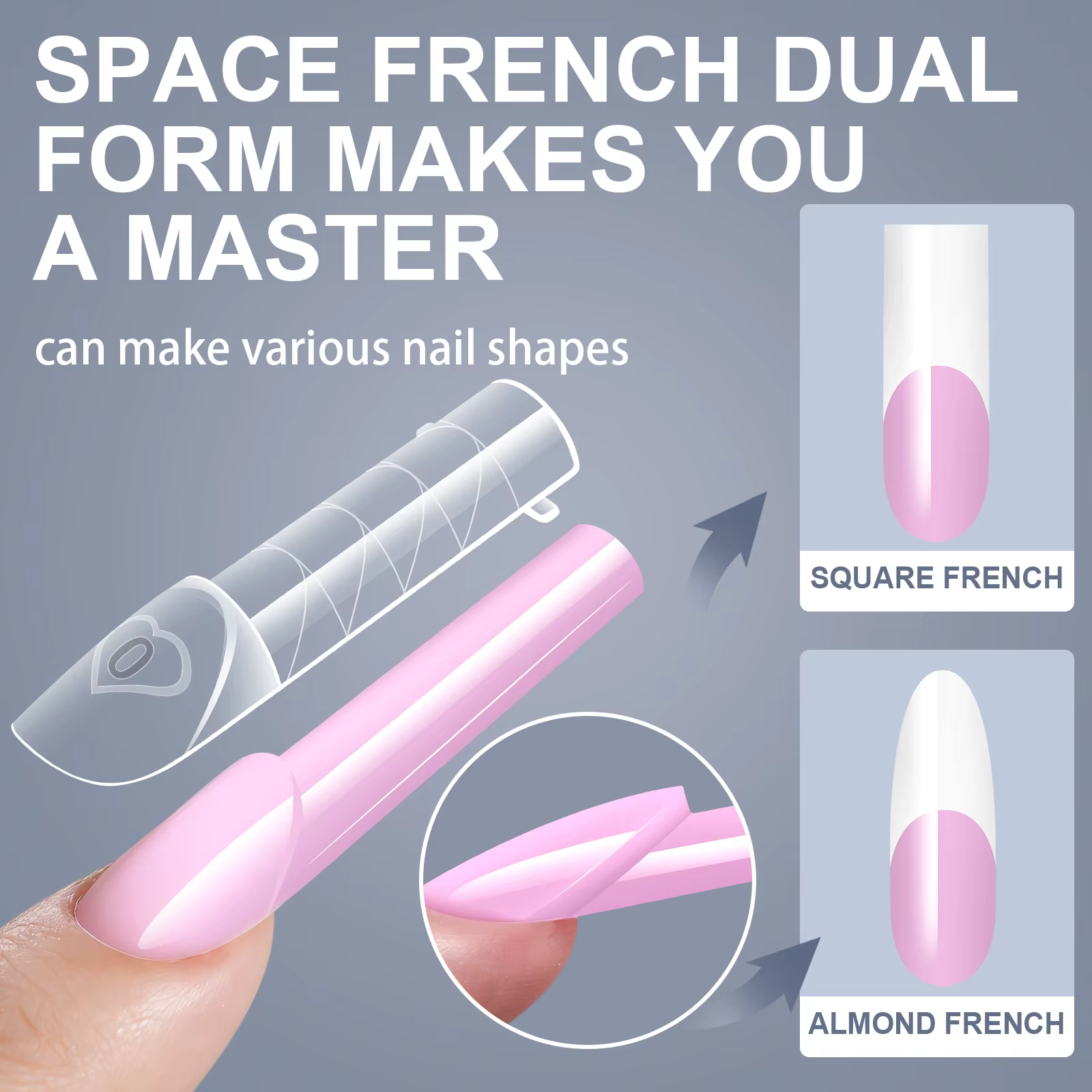 150 pièces/boîte – Formes doubles pour ongles français