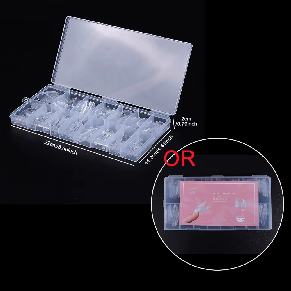1 boîte de formes d'ongles doubles