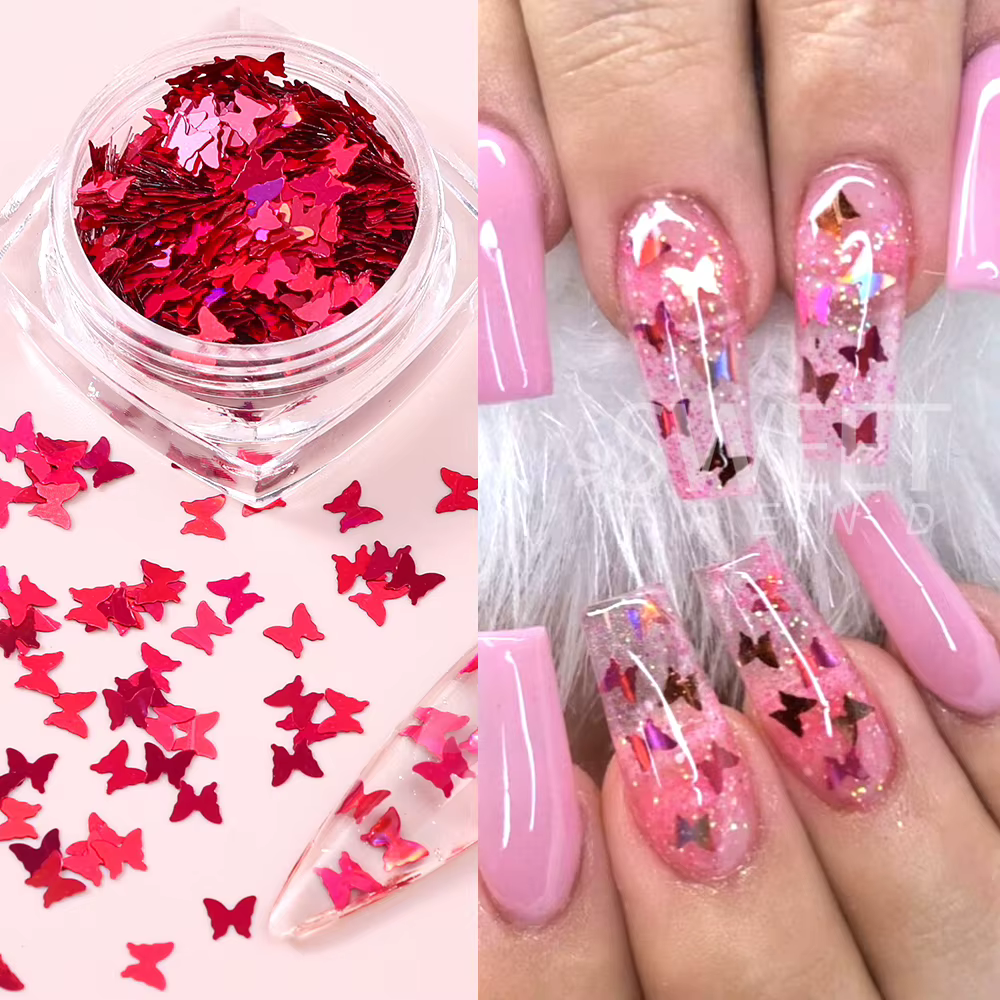 SWEET TREND - 12 couleurs de paillettes papillon pour nail art