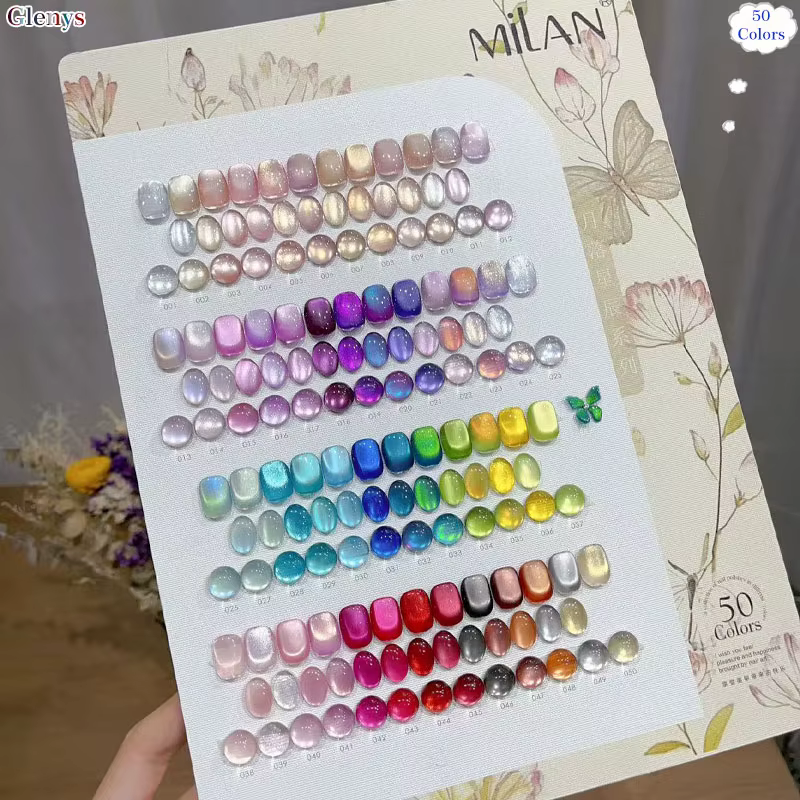 Glenys 50 pièces * 15ml Vernis à ongles gel effet œil de chat