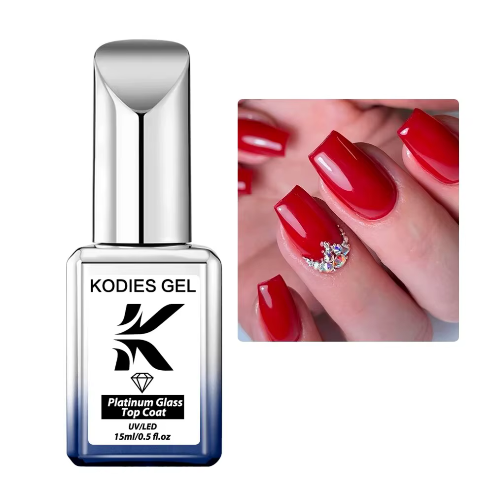 KODIES GEL diamant couche de finition sans lingette Gel vernis à ongles 15ML Semi Permanent platine verre brillant plus épais Gellak supérieur pour manucure Art