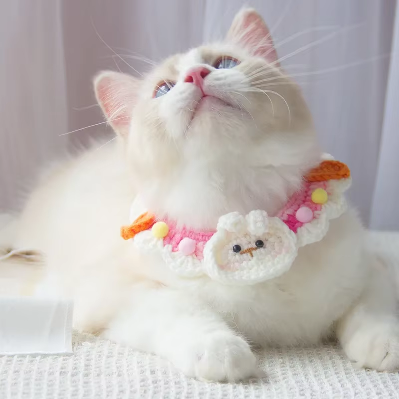 Colliers et bavoirs pour chiens et chats, accessoires pour animaux de compagnie, décorations mignonnes, motifs floraux et animaux, articles pour animaux, accessoires pour chats