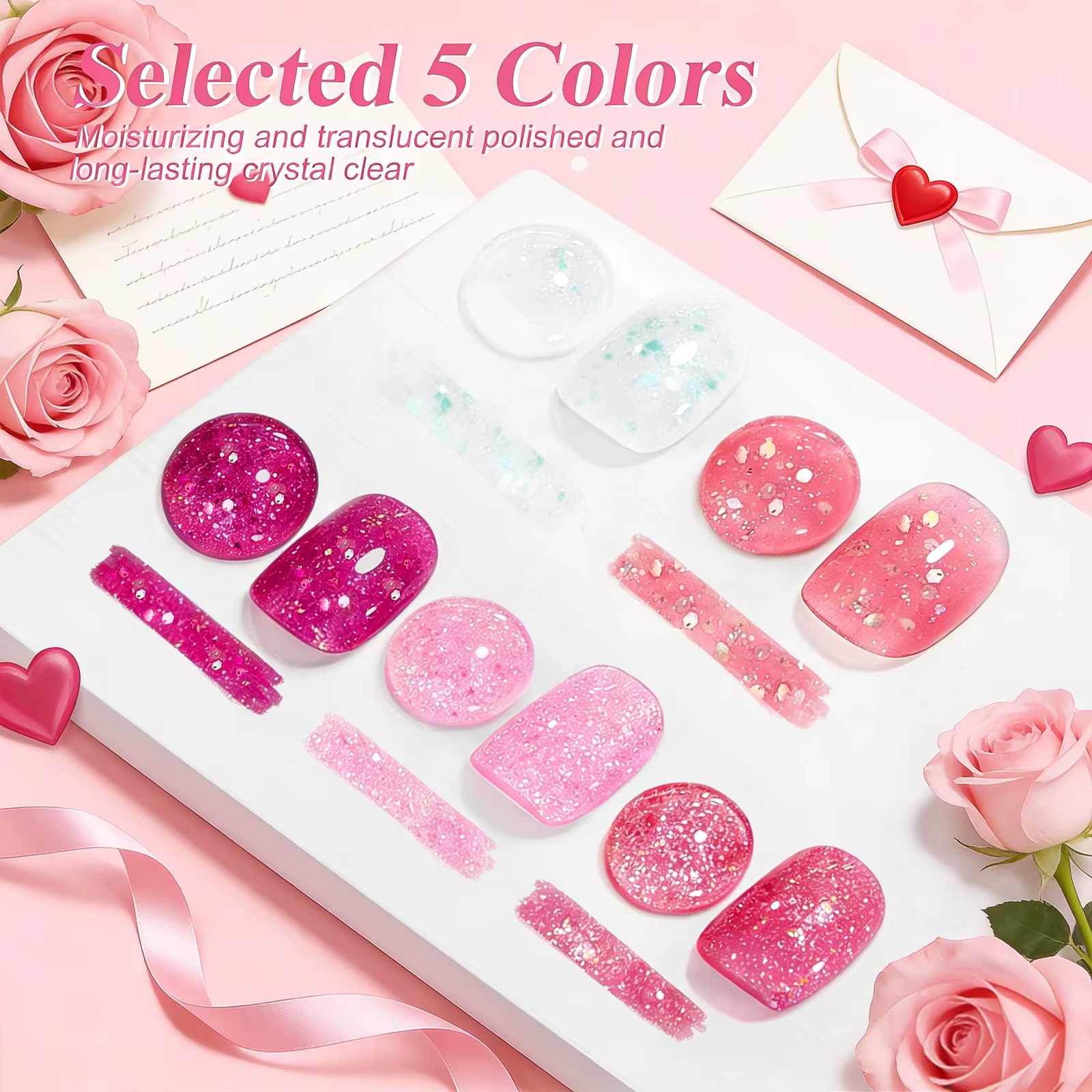 Kit de démarrage Poly Gel pour ongles : 5 couleurs