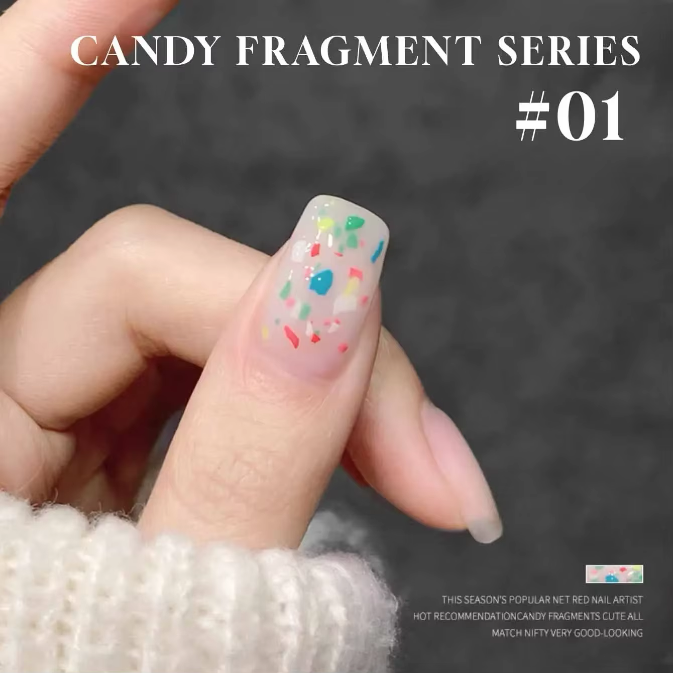 MIANEL 1-16 pièces 12ML Vernis à ongles gelée aux fragments de bonbons japonais d'été