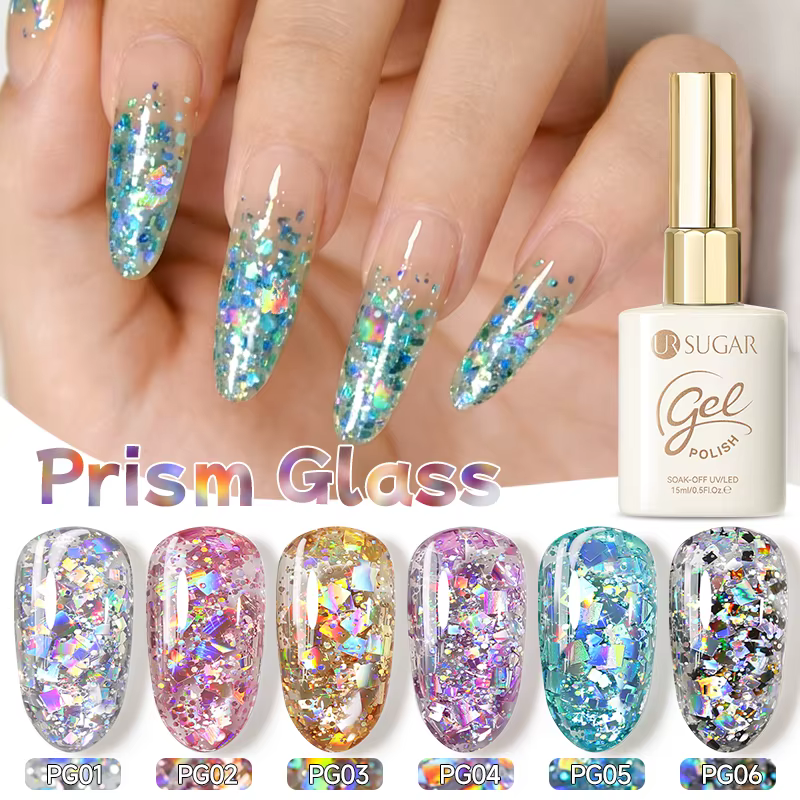 UR SUGAR 15ml Gel à ongles pailleté scintillant pour manucure de fête