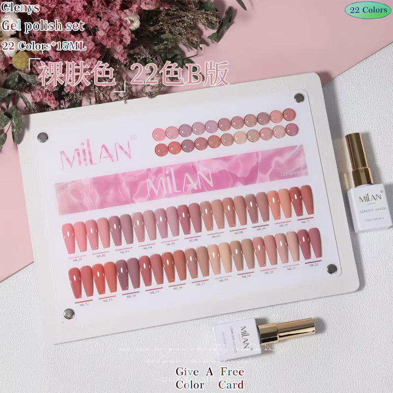 Glenys – colle pour vernis à ongles série 22 couleurs