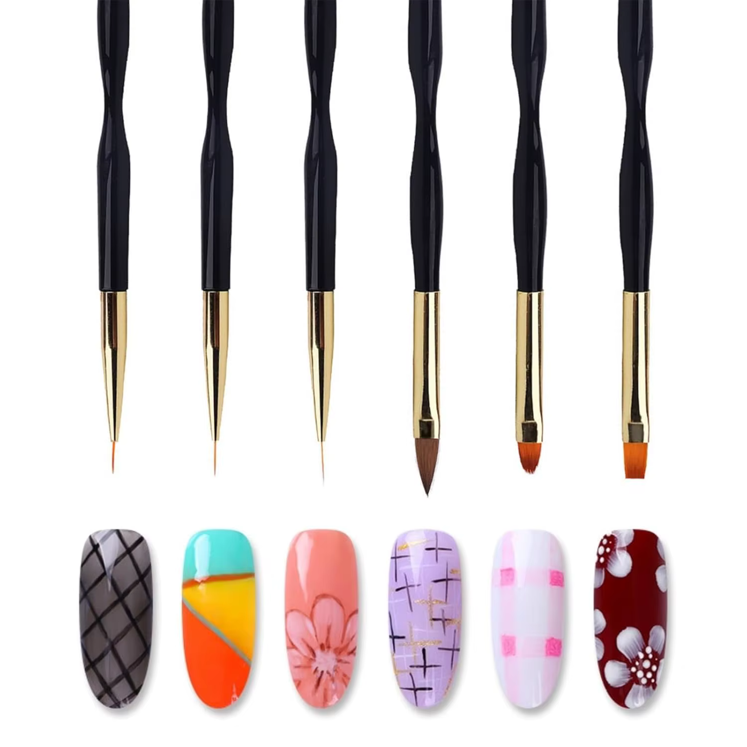 LINMANDA – ensemble de 3 pinceaux pour Nail Art