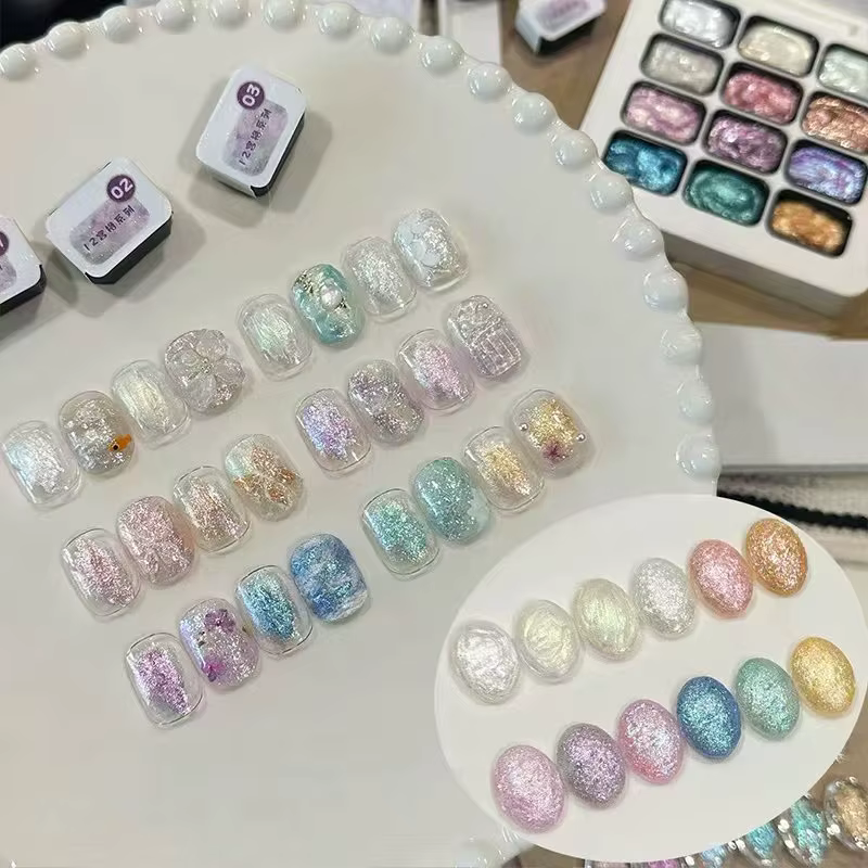 Gel à ongles solide 3D Aurora Fairy Cream 12 couleurs