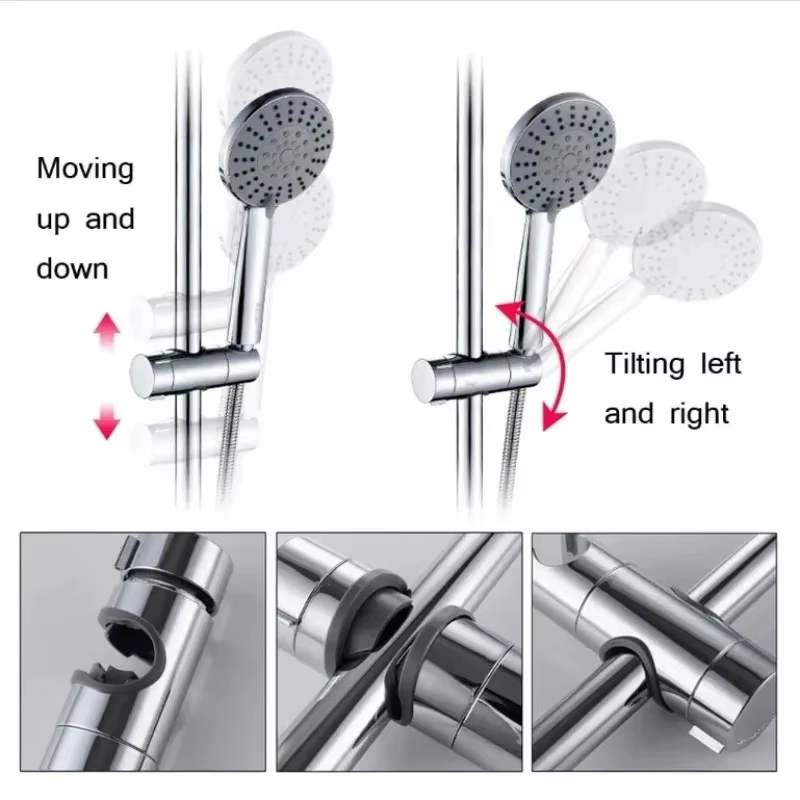 Accessoires de salle de bain universels, support de barre de douche en plastique ABS de 18 à 25 mm, support de fixation réglable, support de remplacement