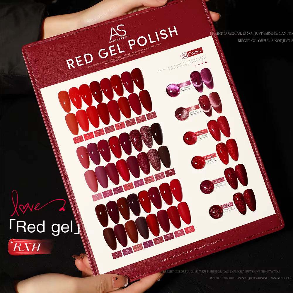 AS 15ml Gel vernis à ongles pas défini nouvel an Semi Permanent hybride noir rouge couleur Gel