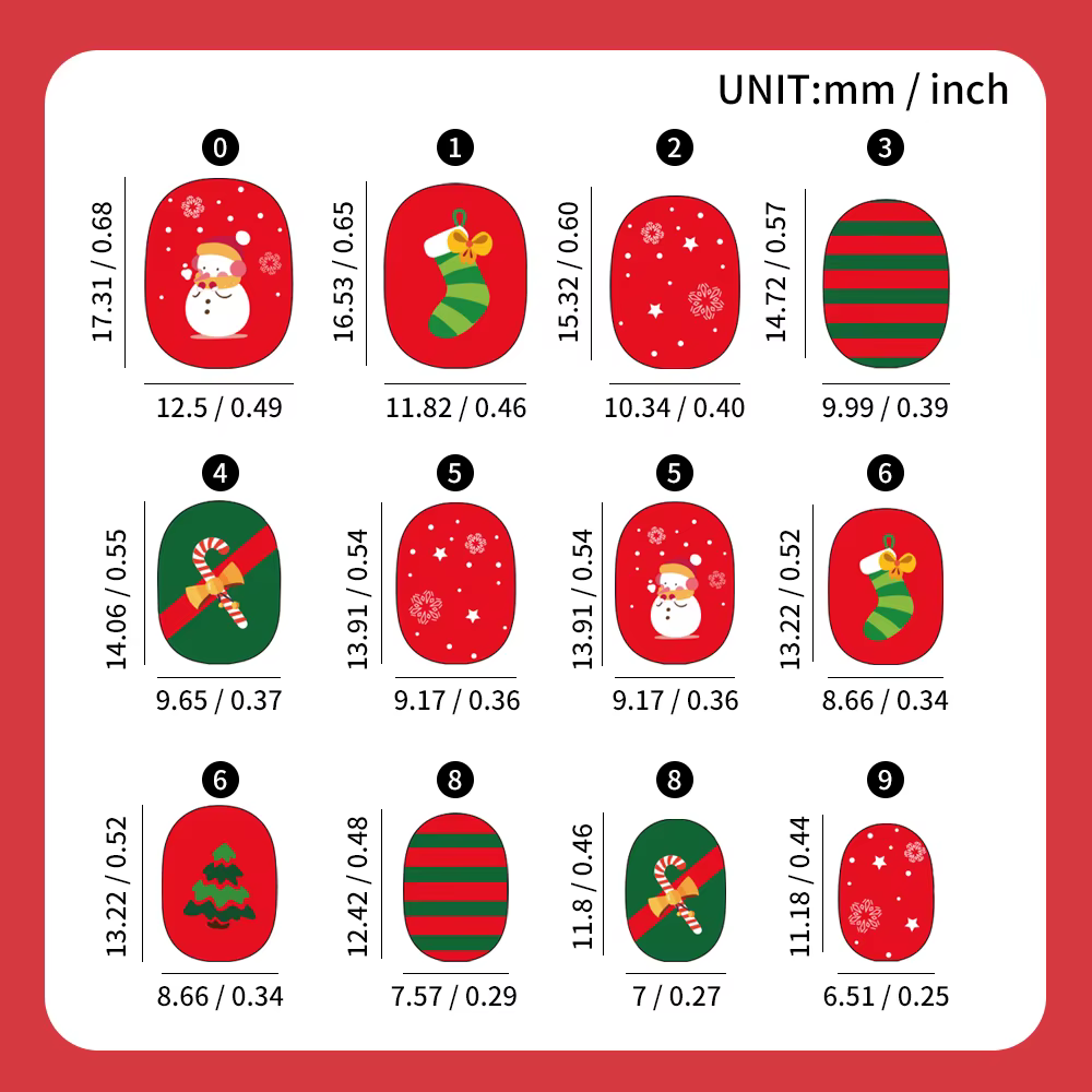 144 pièces/boîte noël enfants faux ongles beau bonhomme de neige flocons