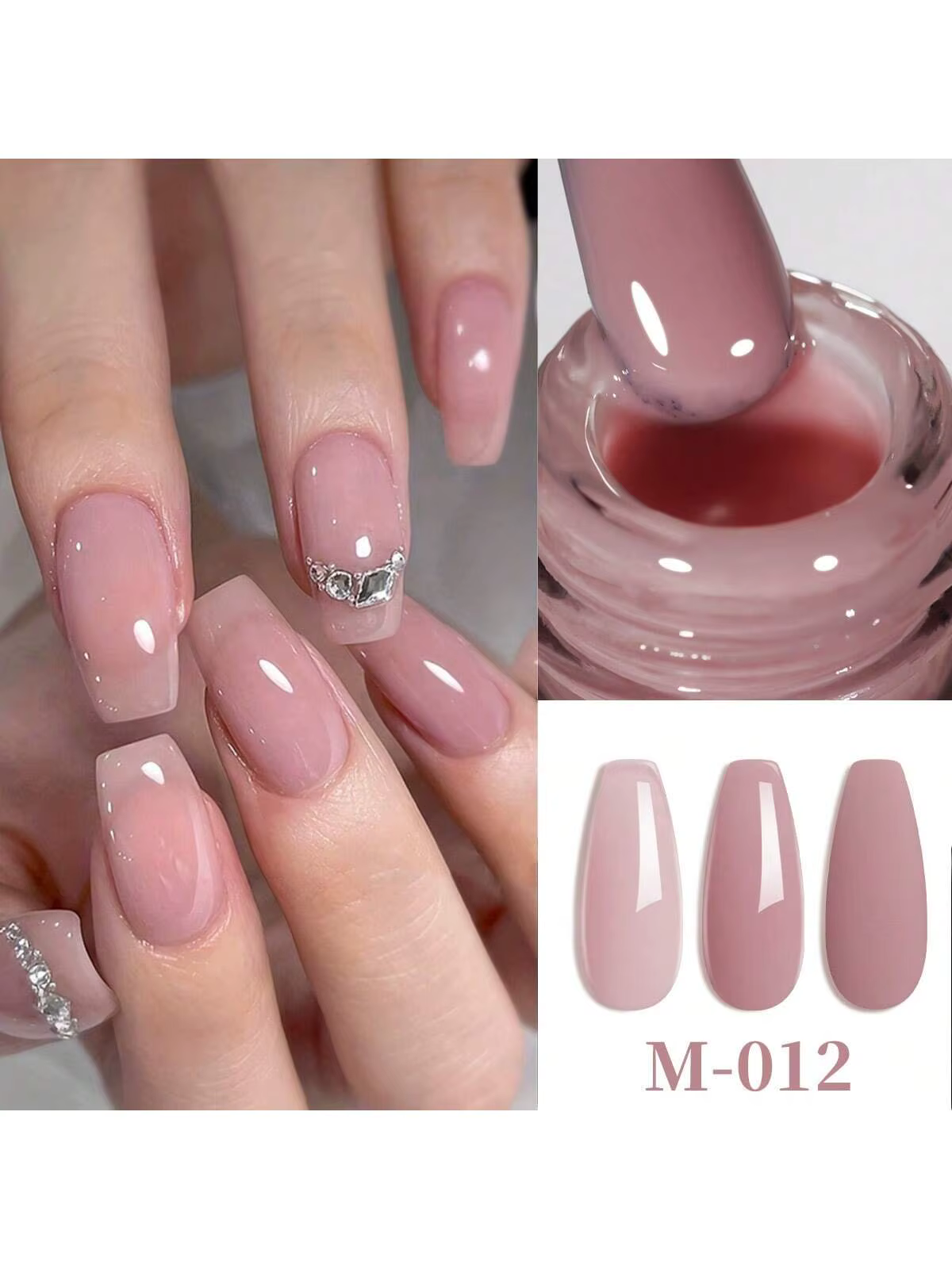 Nouvelle version printemps-été 2025 : gel pour ongles série rose transparent - Ensemble de 4 couleurs