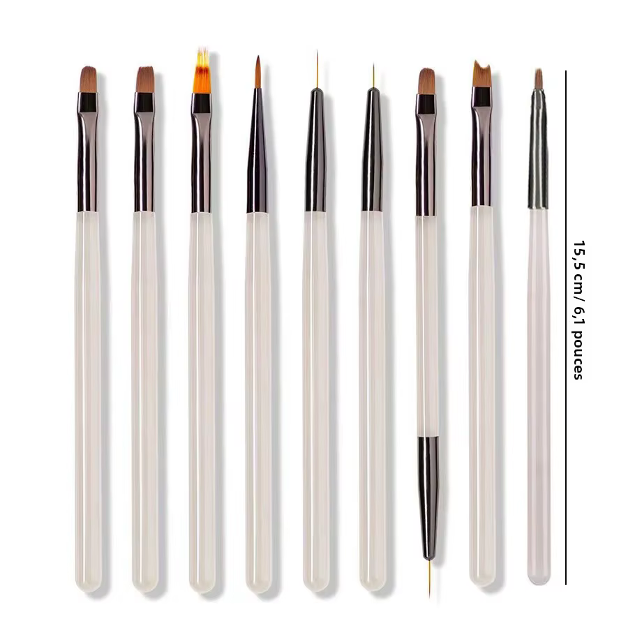 Ensemble de brosses à ongles en acrylique pour Gel UV