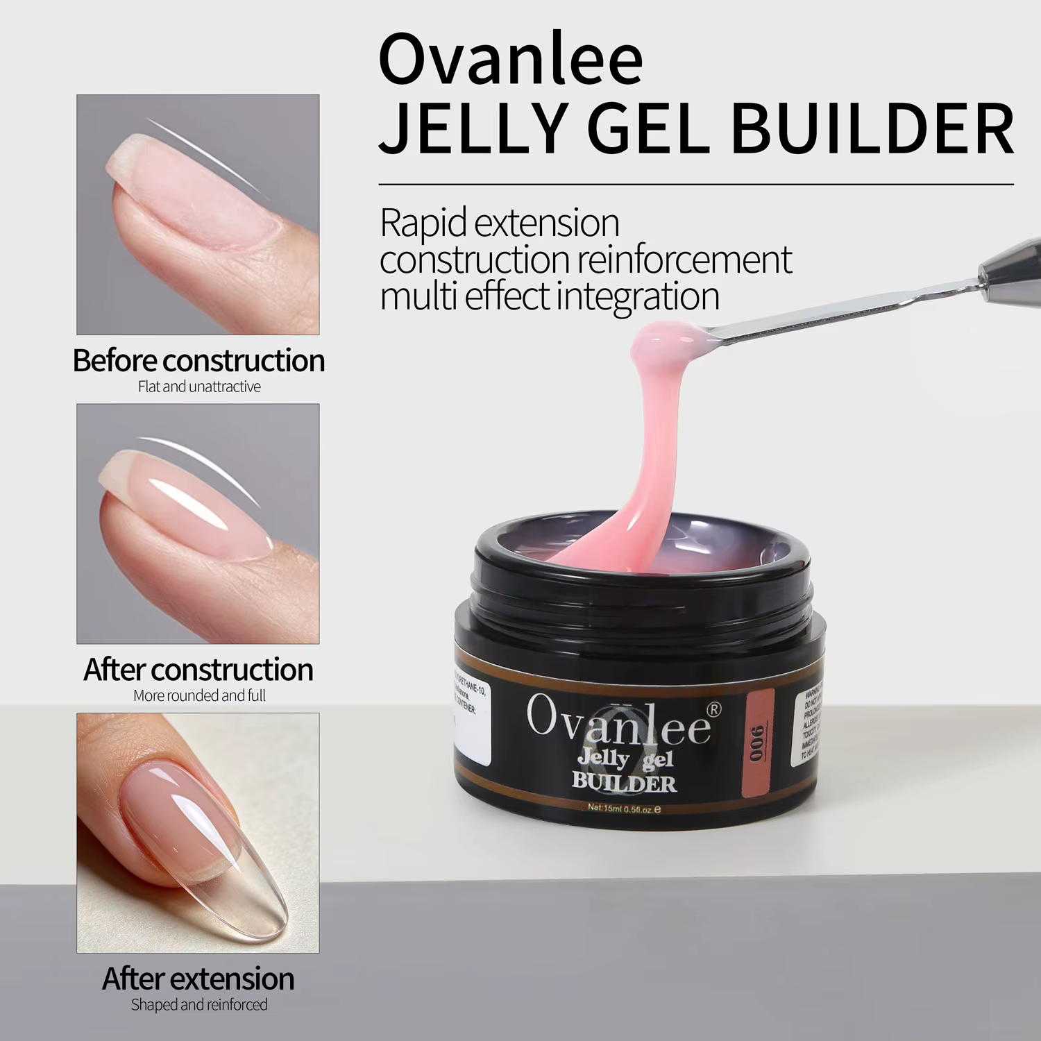 Gel dur 30 ml, 12 couleurs, pour extension d'ongles, gel constructeur auto-nivelant, gel de renforcement, gel camouflage pour manucure