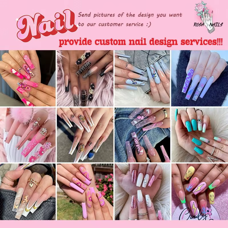 Fleurs sculptées peintes à la main pour Nail Art